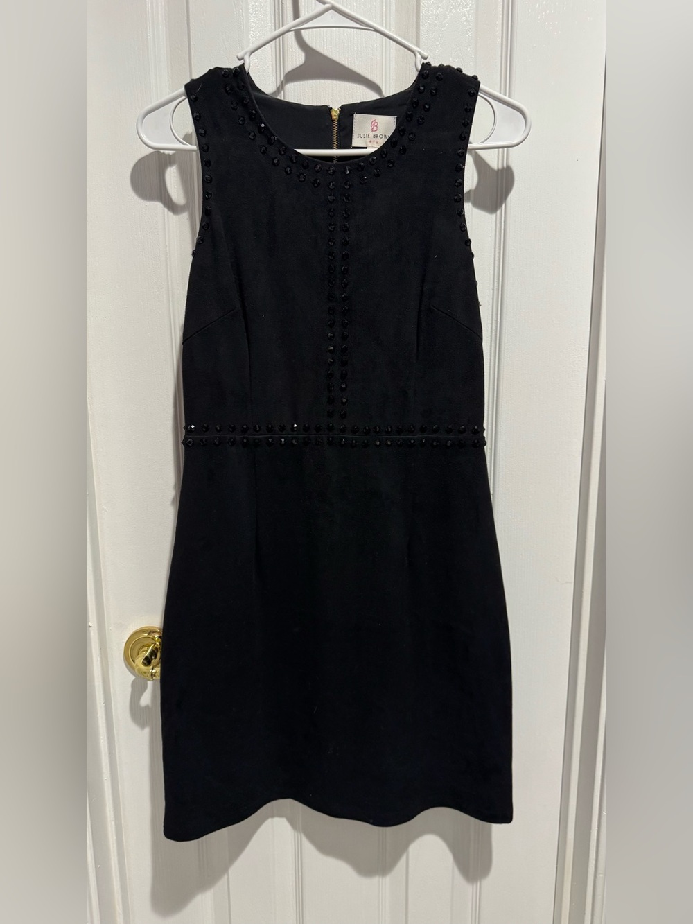 NWOT!! Julie Brown Suede Sleeveless Beaded Sheath Dress